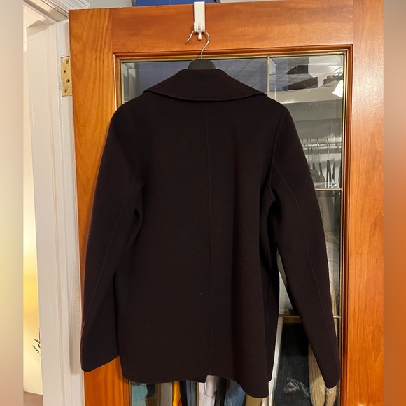 Vince Double Breasted Wool Blend Pea Coat Mulberry - Picture 4 of 6